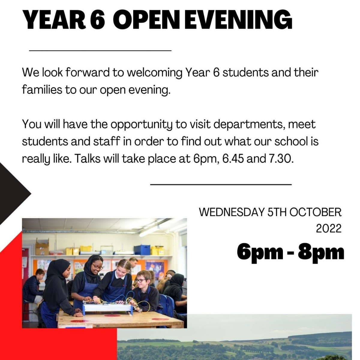 Tapton School Year 6 Open Evening Wednesday 5th October 6pm8pm
